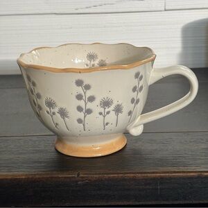 SH HOME Stoneware Floral Coffee Tea Mug NEW
